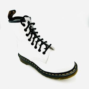 Dr. Martens 1460 Patent Leather Boots White Combat Boots New women size 6